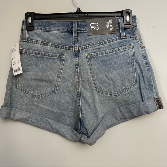 BDG Mom High Waist Denim Faded Blue Jean Shorts - Picture 3 of 6